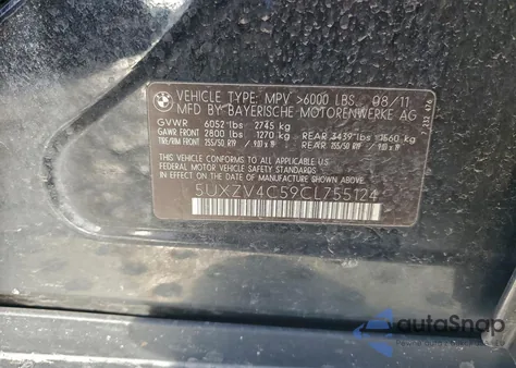 2012 BMW X5 xDrive35I z USA, uszkodzony, nr VIN 5UXZV4C59CL755124